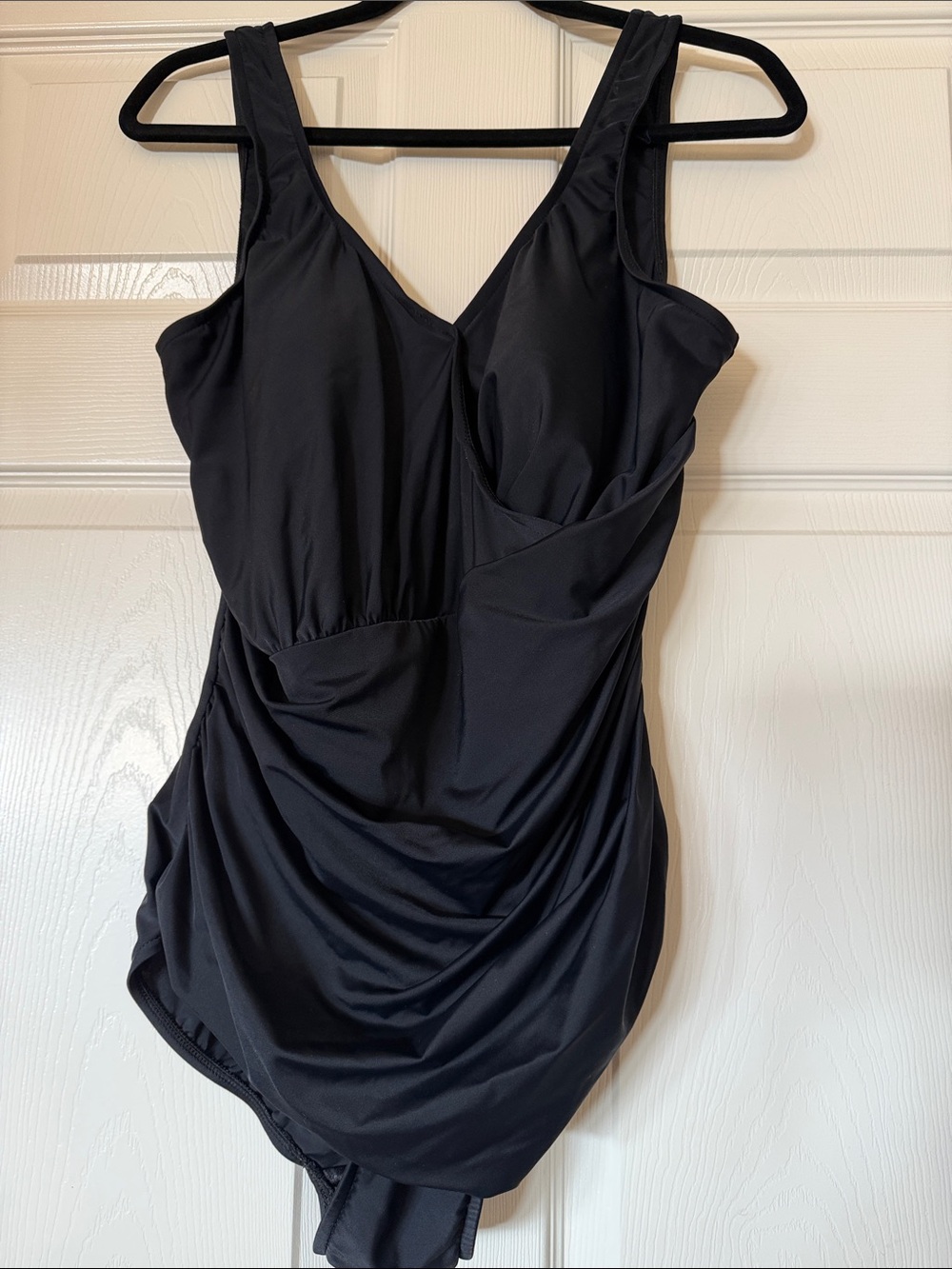 Maxine of Hollywood Black Scoop-Front One-Piece